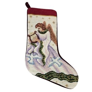 Vintage‎ Imperial Elegance Victorian Christmas Angel Needlepoint Stocking J45